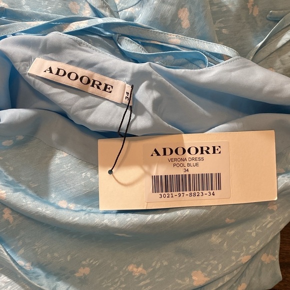 NWT Adoore Verona Dress Pool Blue Strappy Open Back Midi Dress Size 34 - US 4 - Picture 12 of 16